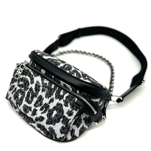 Michael Kors Medium Slater Sling Pack Chain Messenger Crossbody Bag Black Multi - Picture 1 of 11